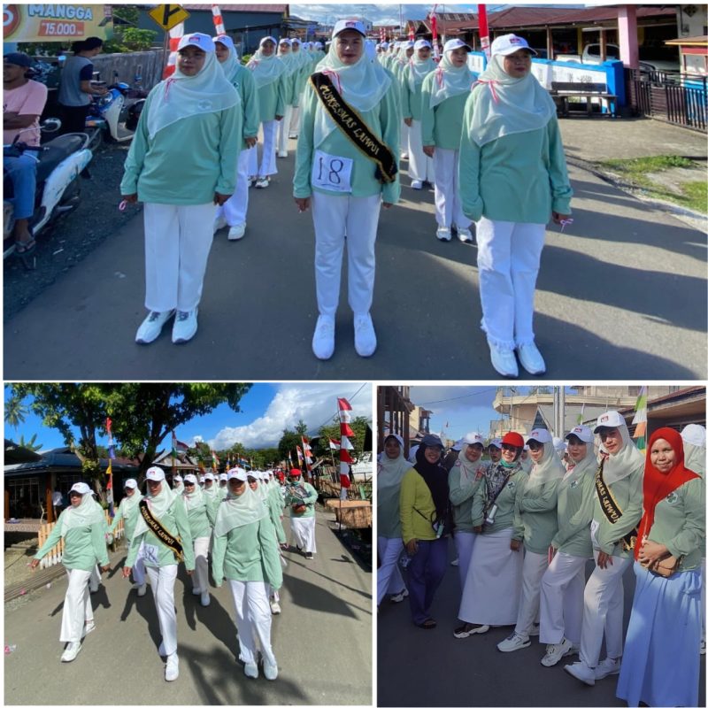 Puskesmas Laiwui Meriahkan HUT RI ke-80 dengan Ikuti Lomba Gerak Jalan di Obi